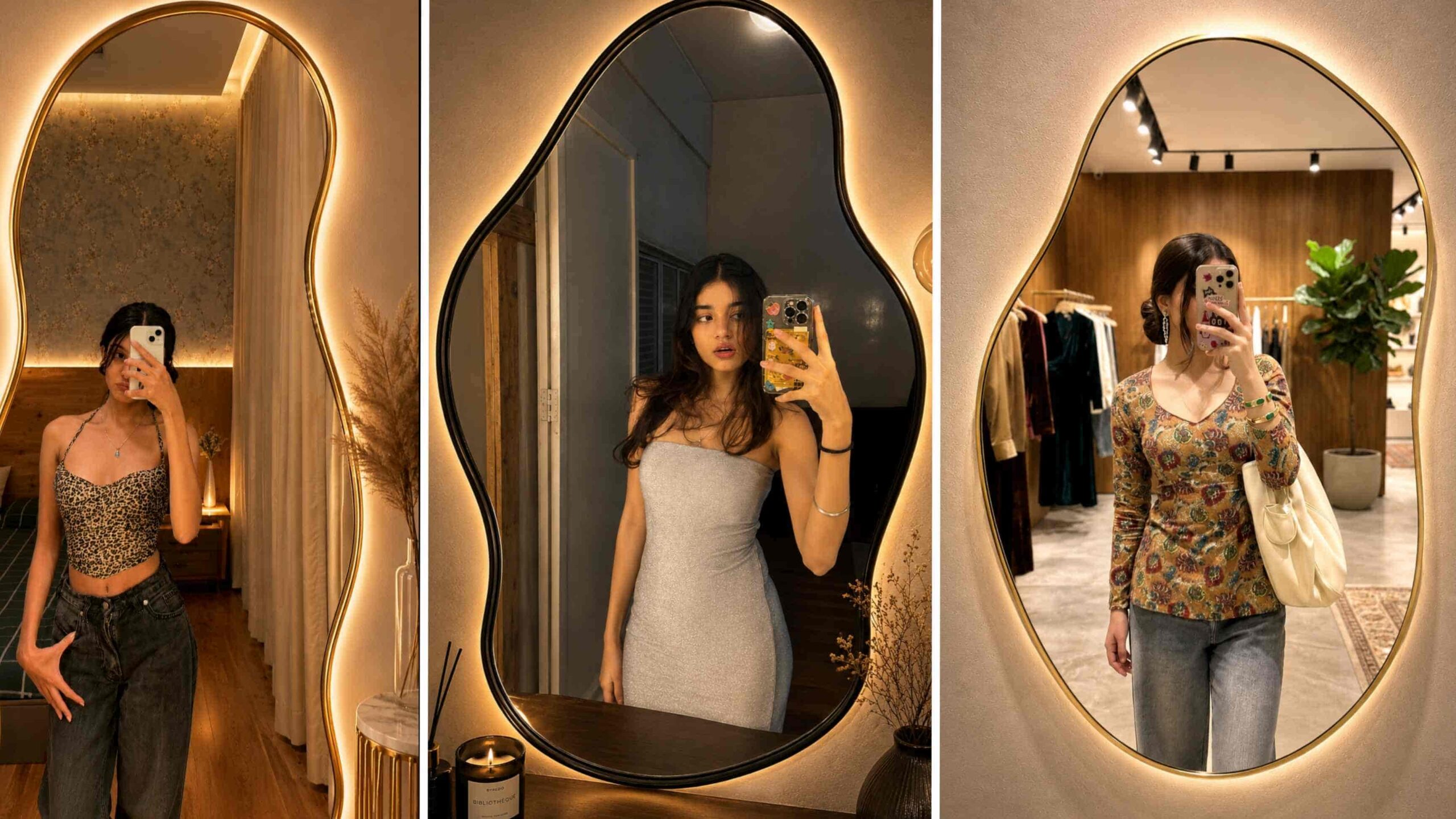 GLOWING MIRROR SELFIE AI PHOTO EDITING PROMPTS