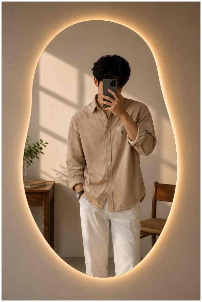 GLOWING MIRROR SELFIE AI PHOTO EDITING PROMPTS