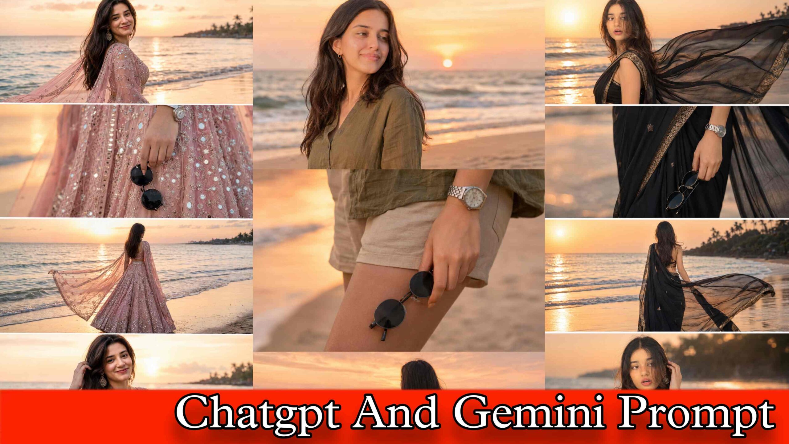 AI sunset collage prompt for ChatGPT