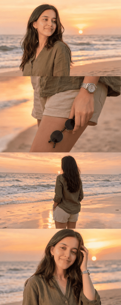 Beach Sunset Collage AI Prompt