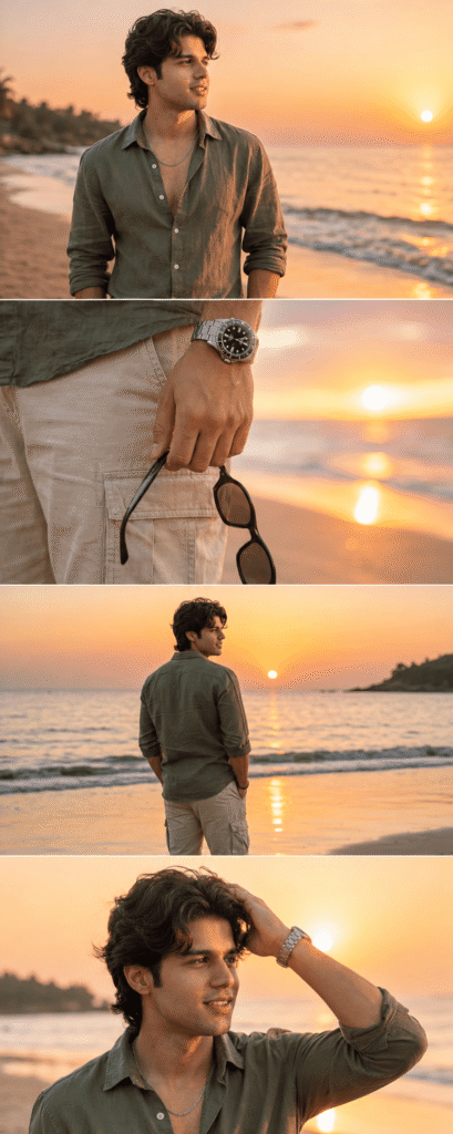 Realistic Sunset Collage Prompt